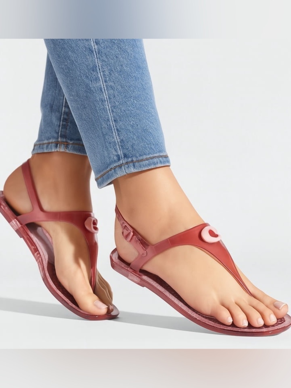 Coach Natalee Candy Pink Jelly Sandals - Picture 3 of 3